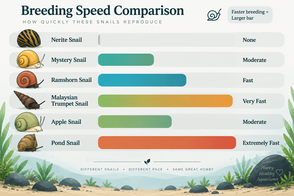 Breeding speed comparison of freshwater aquarium snails